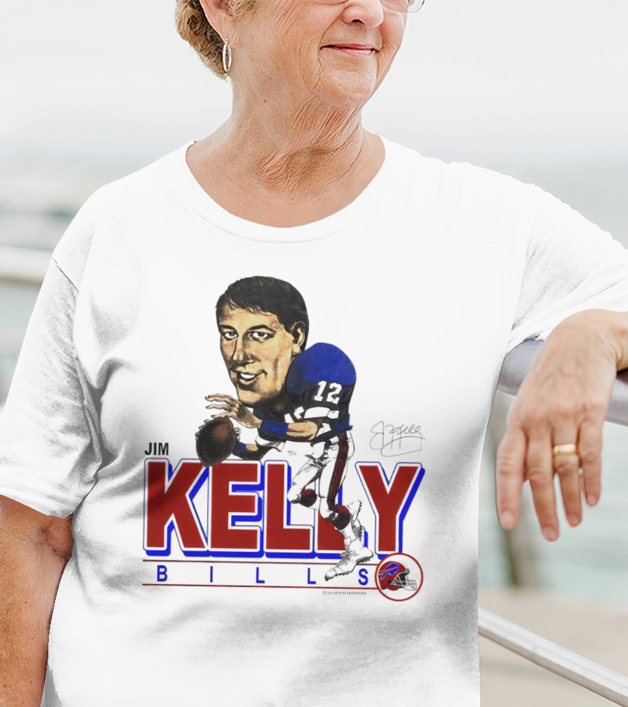 JIM KELLY BUFFALO BILLS SIGNATURE CARICATURE KELLY BILLS T-Shirt