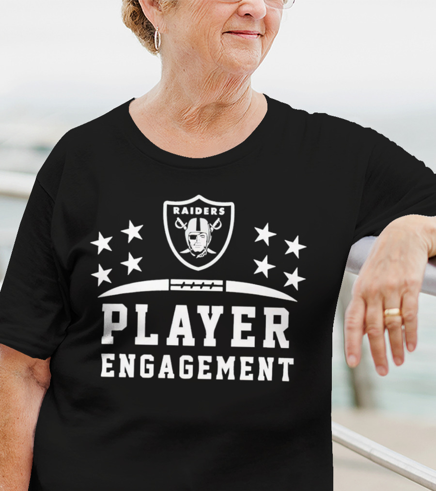 Las Vegas Raiders Player Engagement NFL Logo Stars T-Shirt
