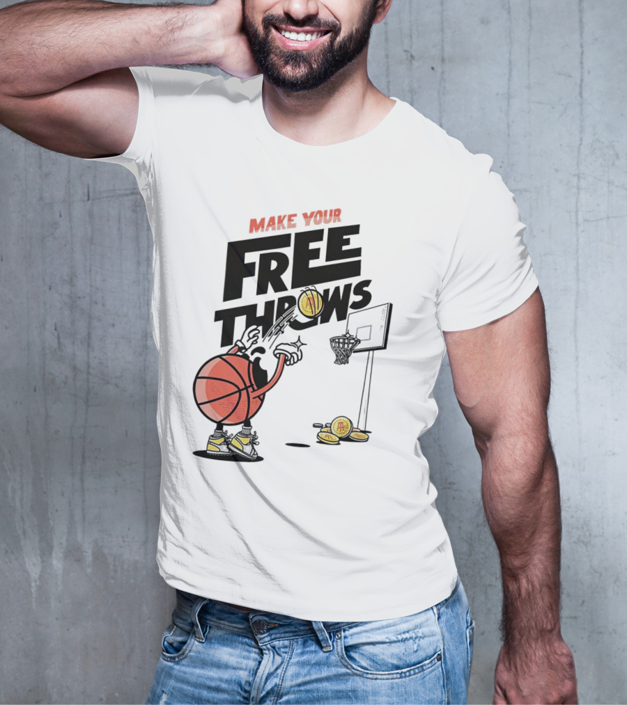 Make Your Free Throws Basketball Cartoon Coin Scoring T-Shirt