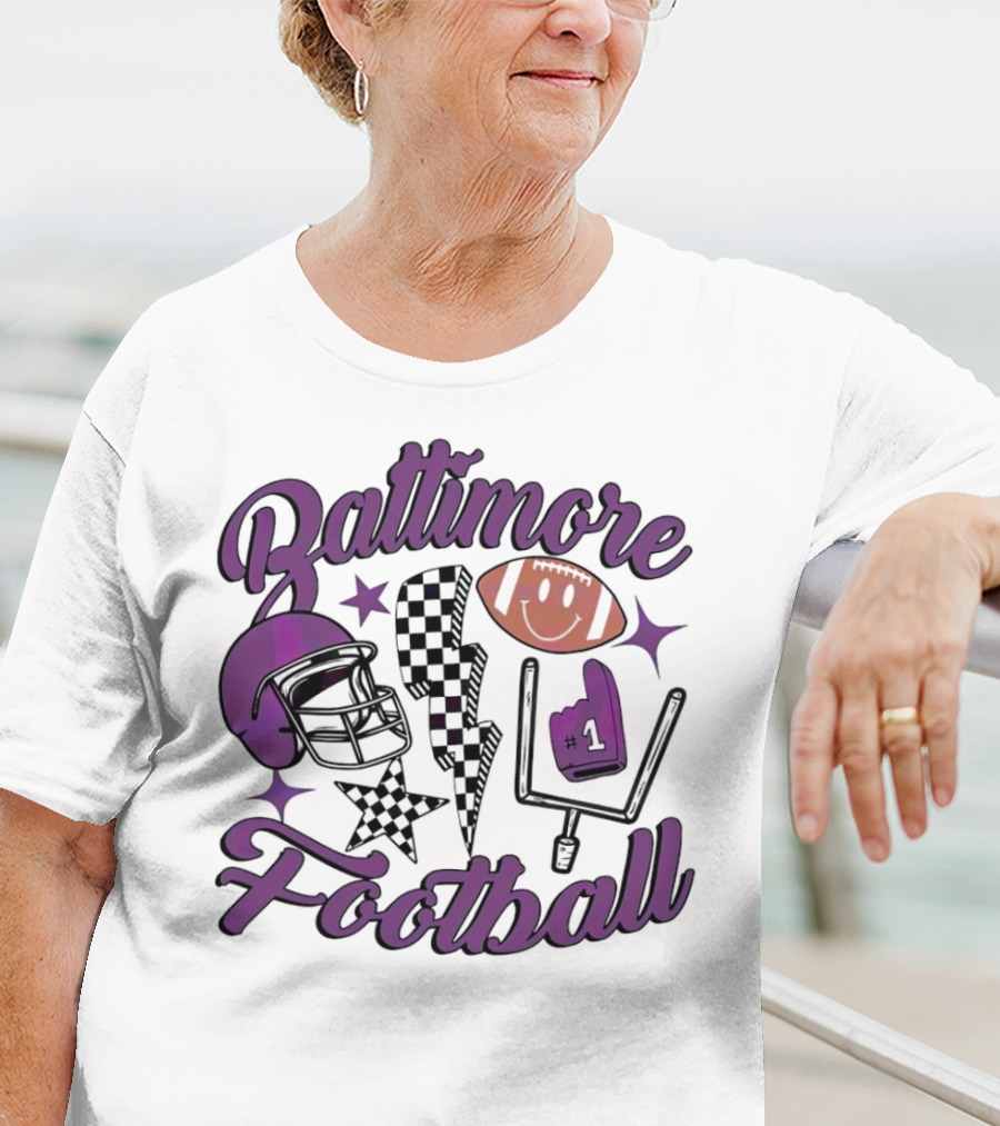 Baltimore Football NFL Team Helmet Smile Number One T-Shirt