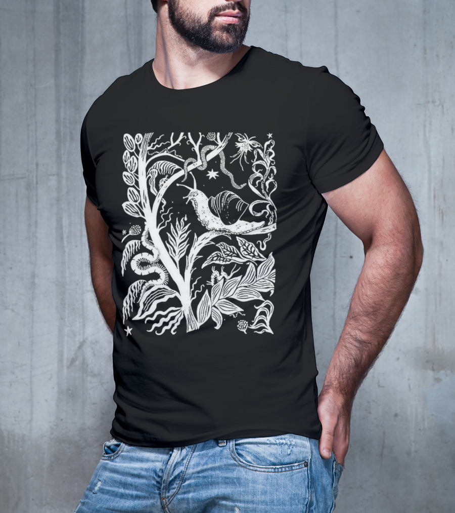 Elispencer November Enchanted Forest Snail Motif T-Shirt