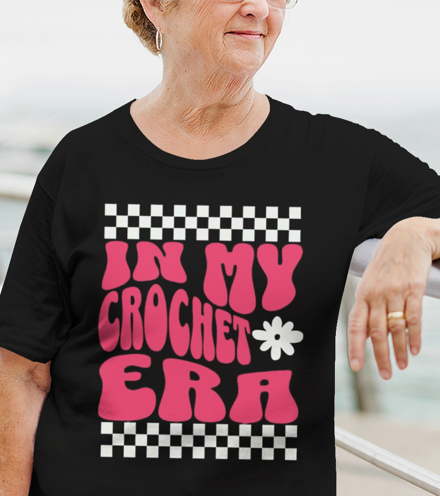 In My Crochet Era Checkerboard Flower Power T-Shirt
