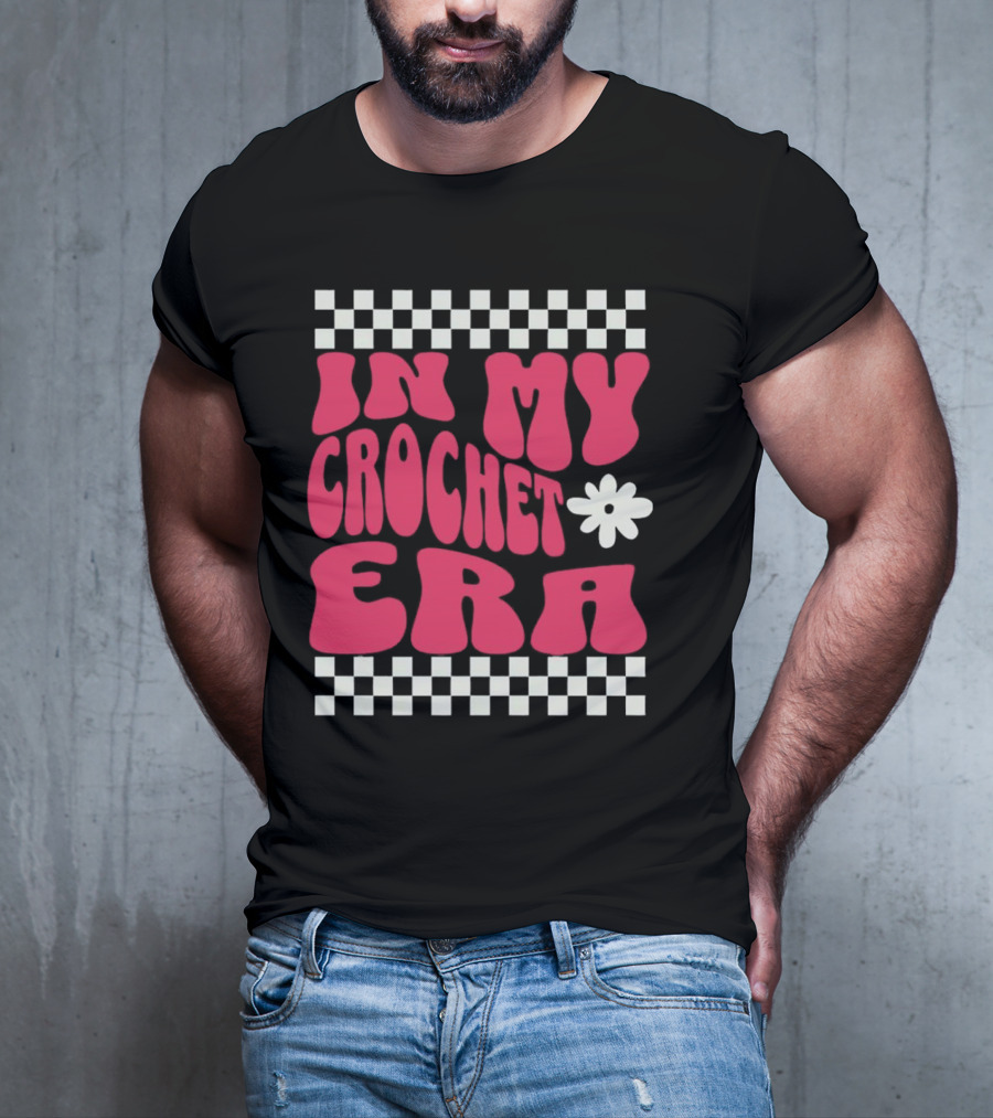 In My Crochet Era Checkerboard Flower Power T-Shirt