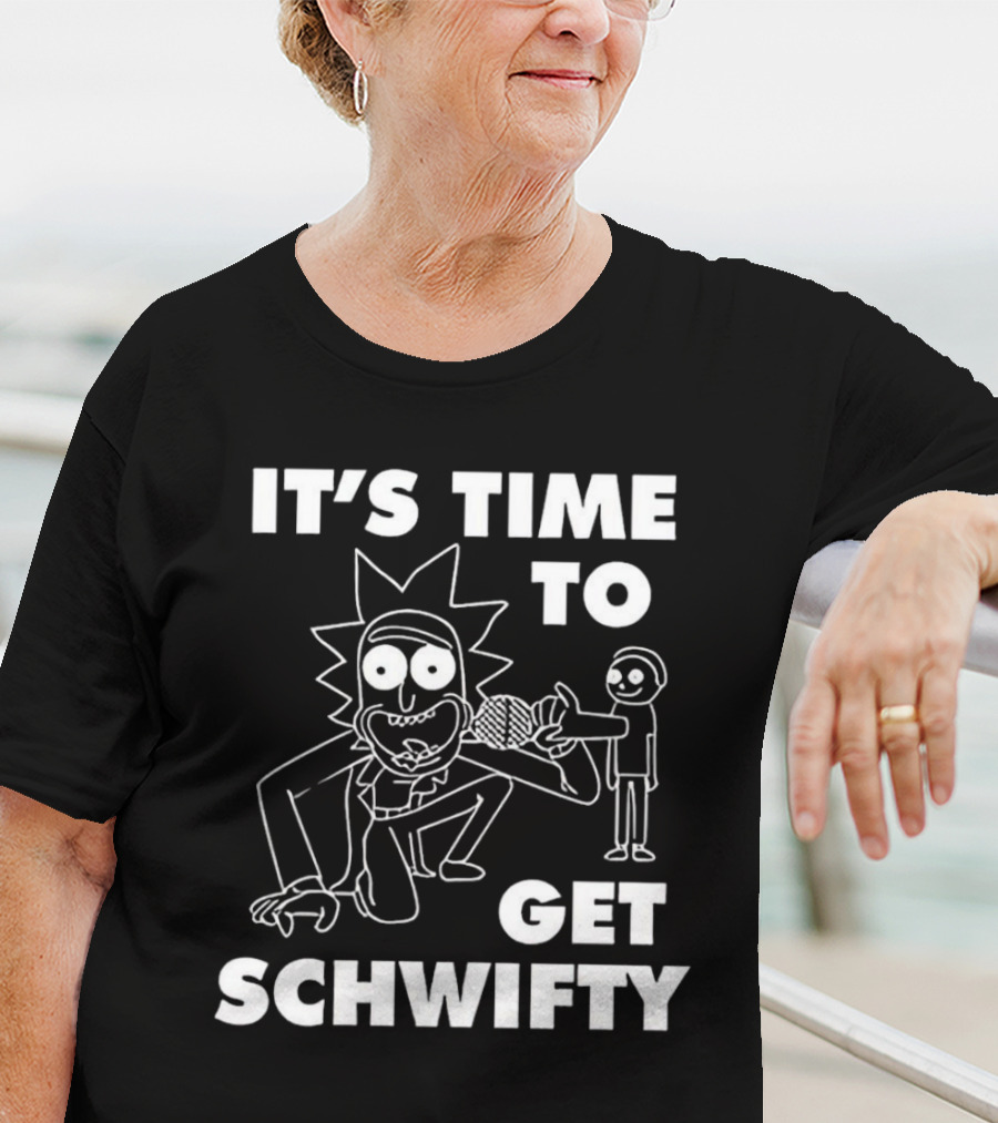 It's Time To Get Schwifty Character Holding Microphone Sketch T-Shirt