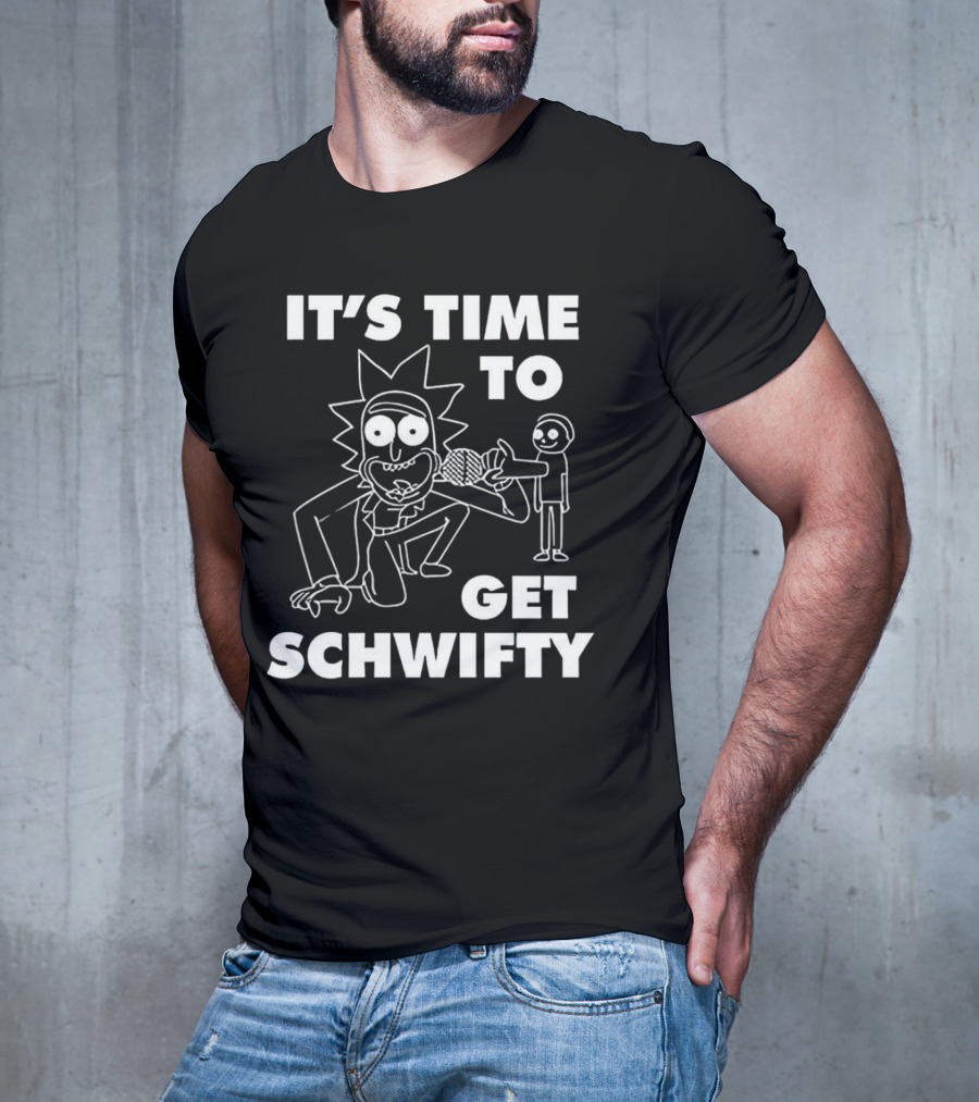 It's Time To Get Schwifty Character Holding Microphone Sketch T-Shirt