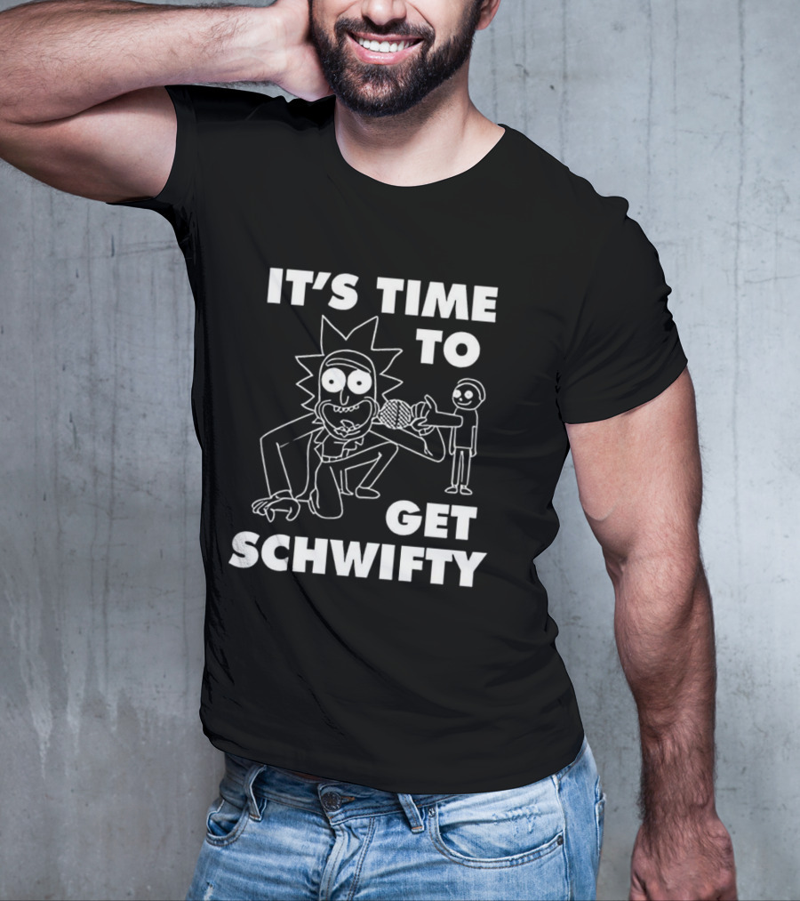 It's Time To Get Schwifty Character Holding Microphone Sketch T-Shirt