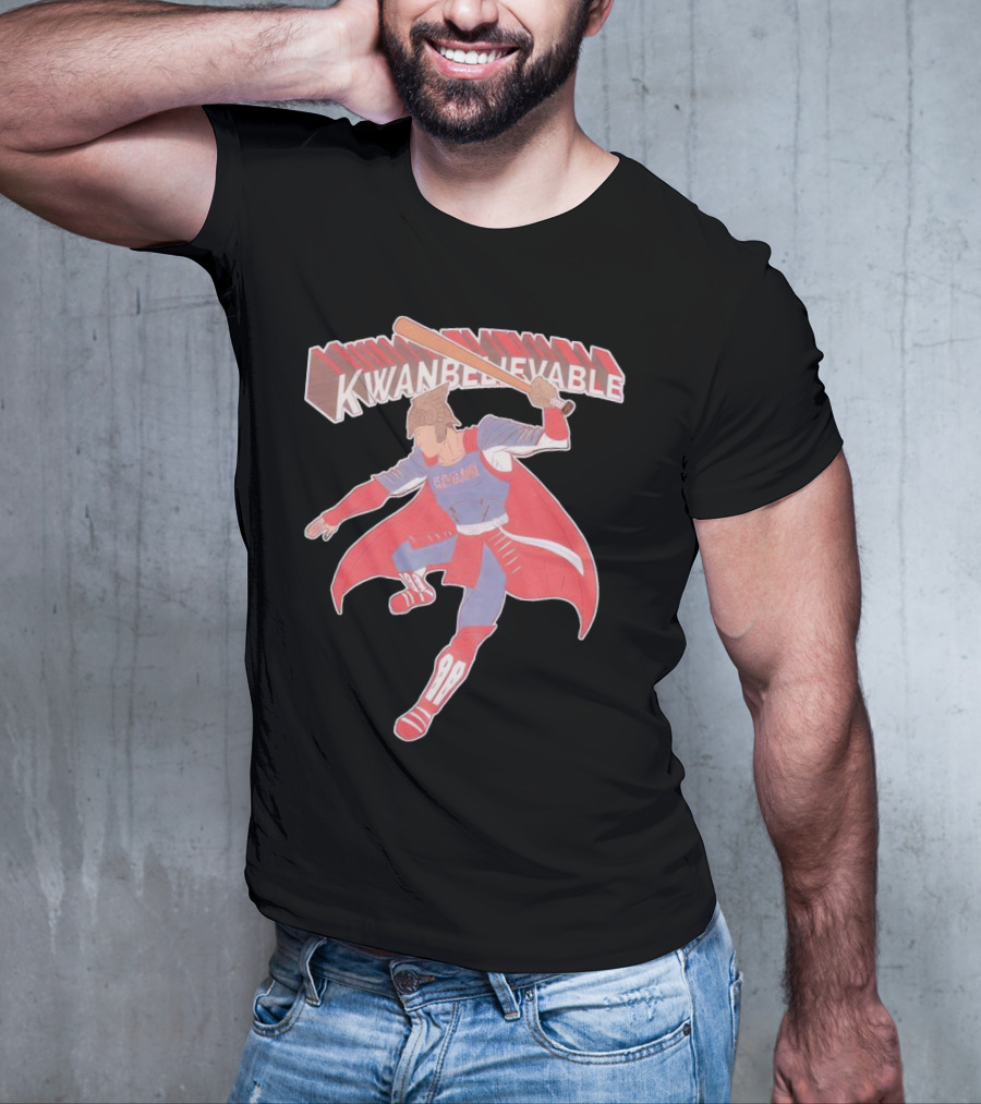 Kwanbelievable Cleveland Guardians Warrior Hero Baseball T-Shirt