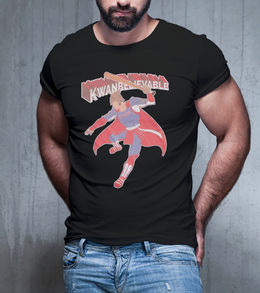 Kwanbelievable Cleveland Guardians Warrior Hero Baseball T-Shirt