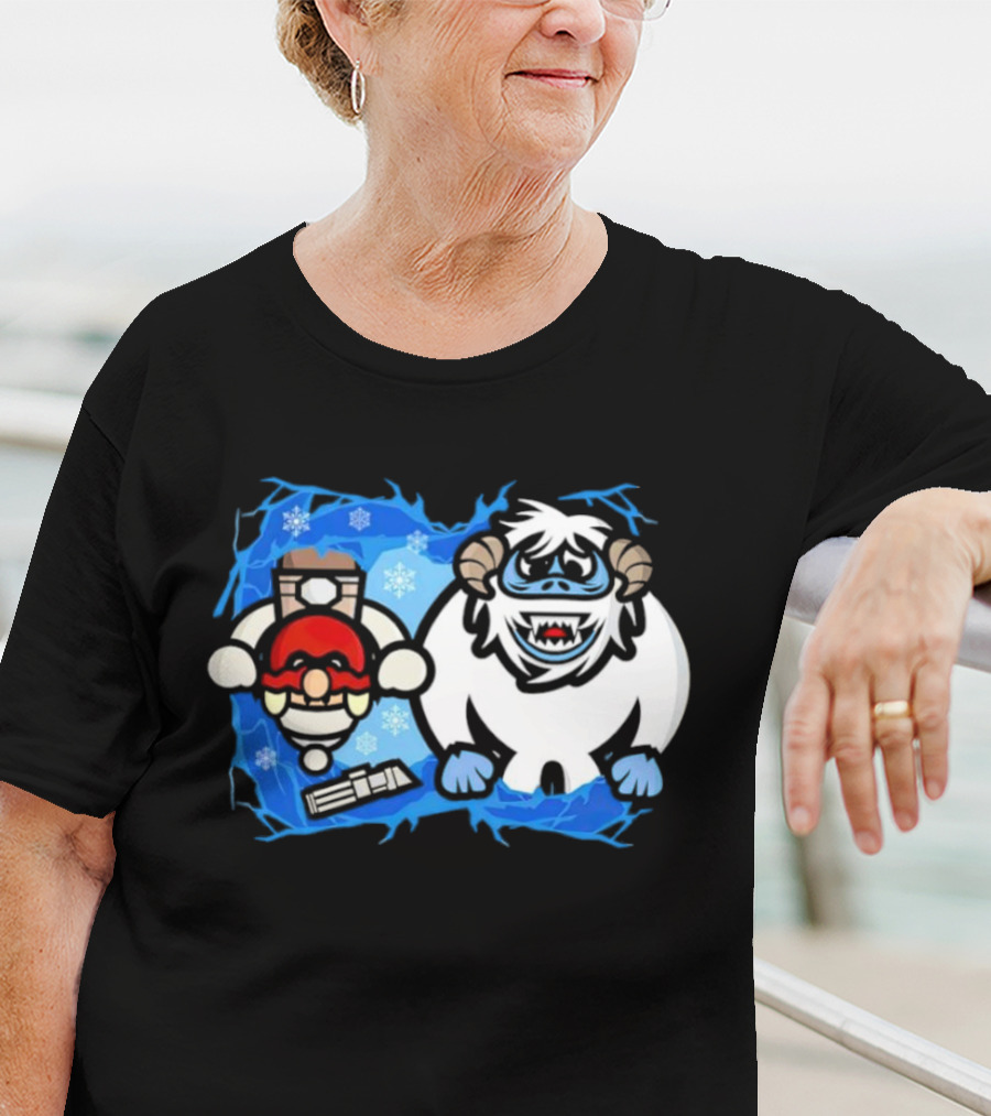 Bumble Wars Cartoon Mario Wampa Battle Ice Hoth T-Shirt