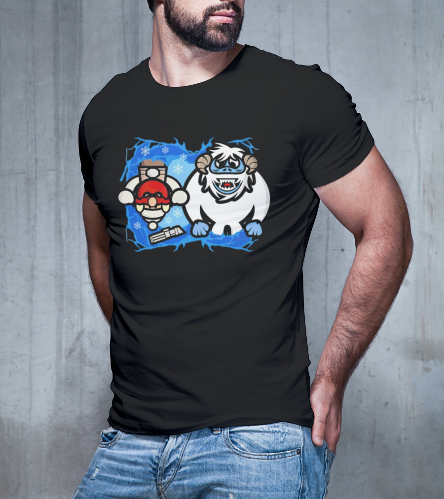 Bumble Wars Cartoon Mario Wampa Battle Ice Hoth T-Shirt