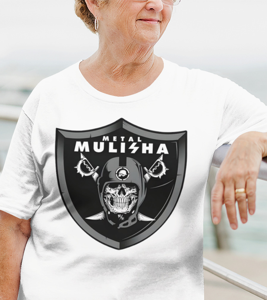 Las Vegas Raiders Skull Metal Mulisha Shield Halloween Helmets Swords T-Shirt