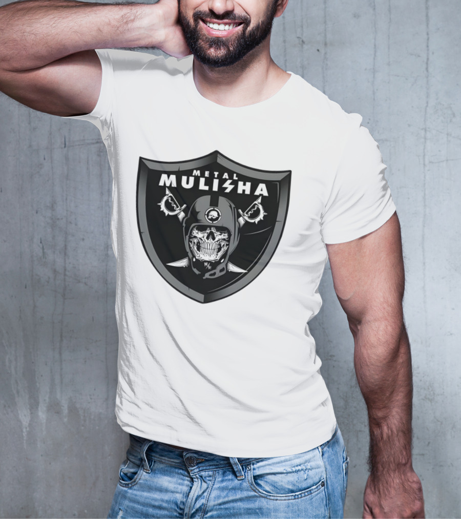 Las Vegas Raiders Skull Metal Mulisha Shield Halloween Helmets Swords T-Shirt