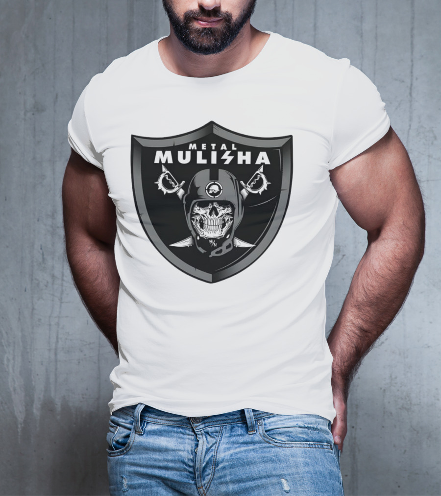 Las Vegas Raiders Skull Metal Mulisha Shield Halloween Helmets Swords T-Shirt