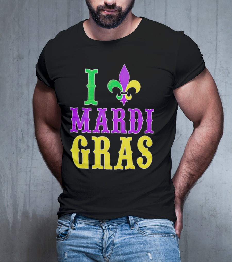 I ❤️ Mardi Gras Fleur-de-Lis T-Shirt