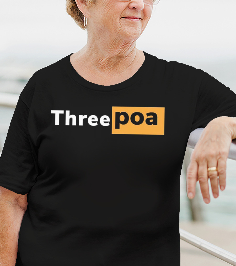 Threepoa Hub Classic Style Text Bold Minimalist Contrast T-Shirt