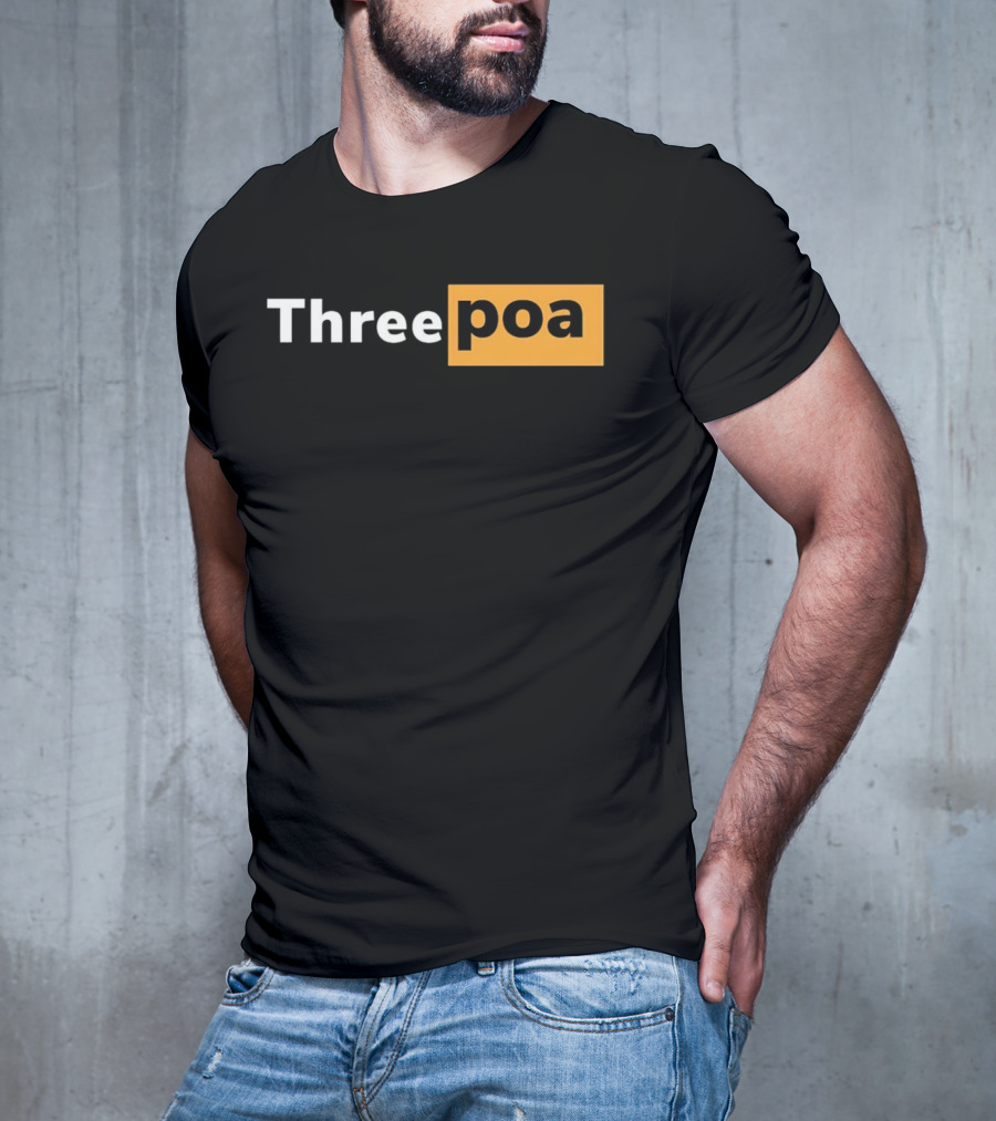 Threepoa Hub Classic Style Text Bold Minimalist Contrast T-Shirt