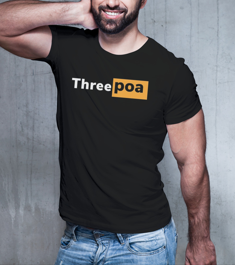 Threepoa Hub Classic Style Text Bold Minimalist Contrast T-Shirt