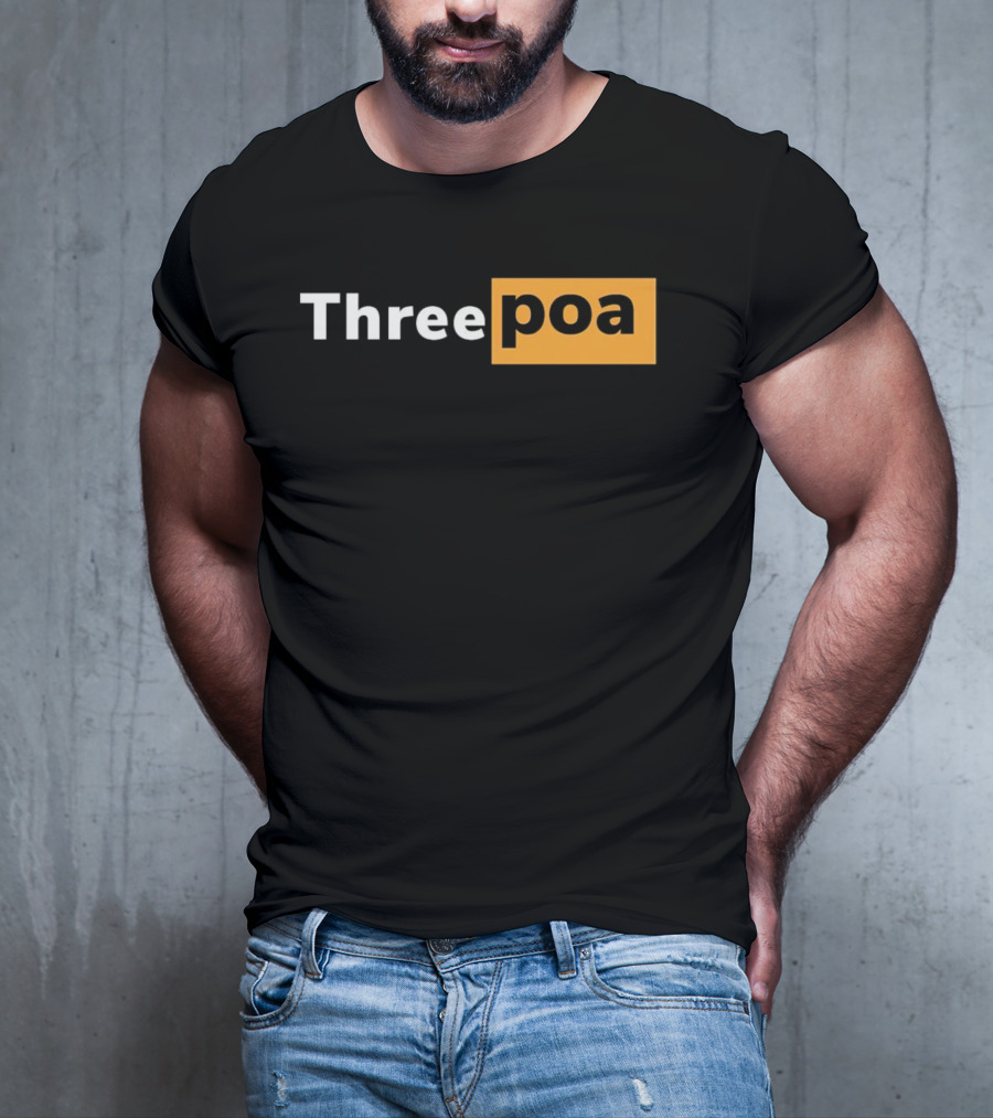 Threepoa Hub Classic Style Text Bold Minimalist Contrast T-Shirt