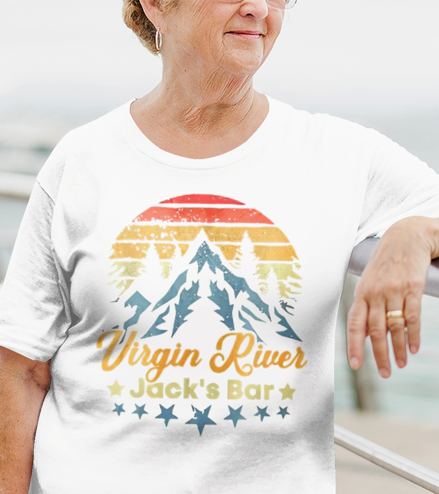 Virgin River Jack's Bar Retro Mountain Sunset Stars T-Shirt