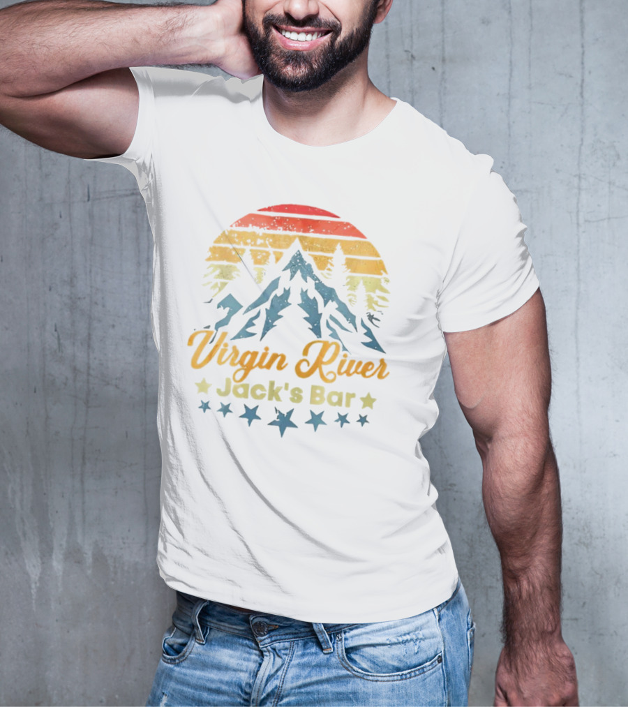 Virgin River Jack's Bar Retro Mountain Sunset Stars T-Shirt