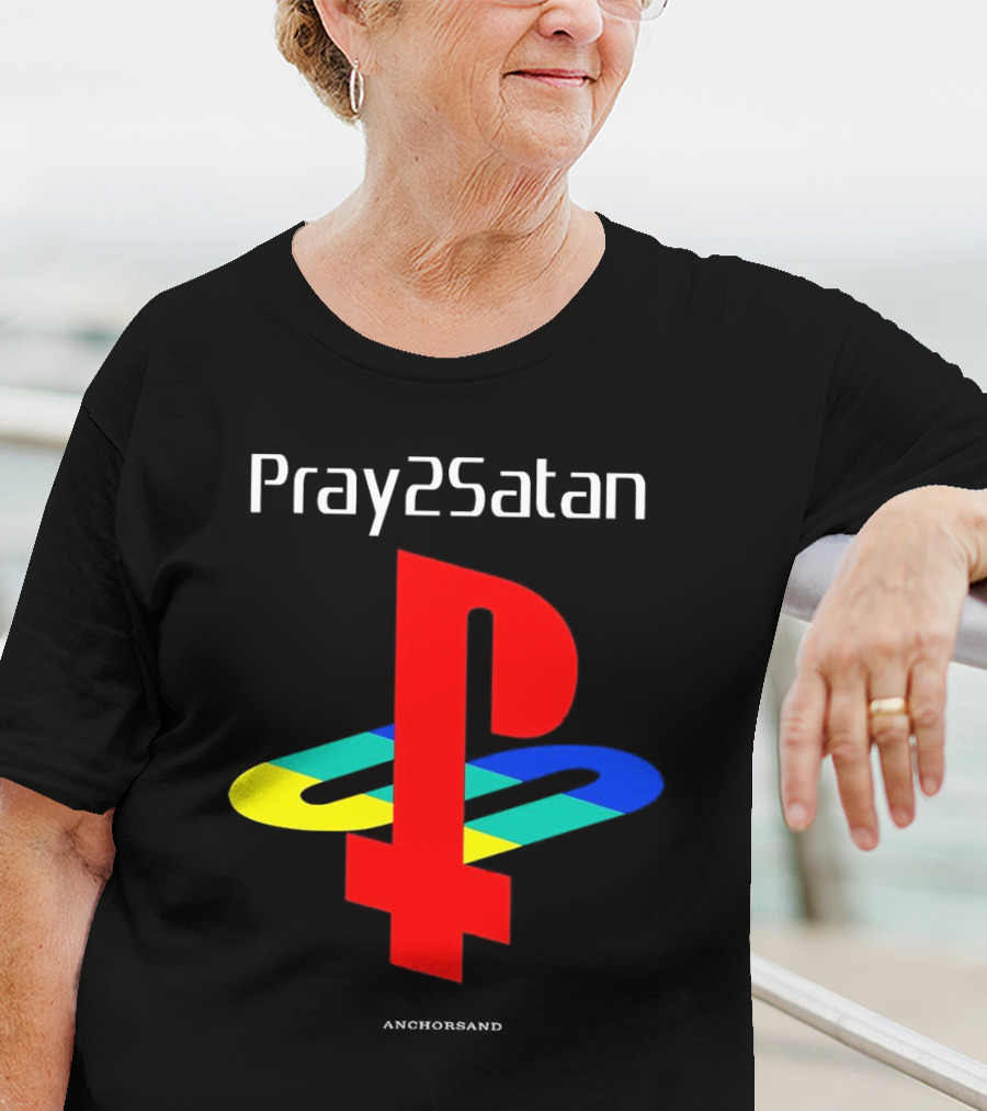 Pray2Satan Anchorsand Playstation T-Shirt