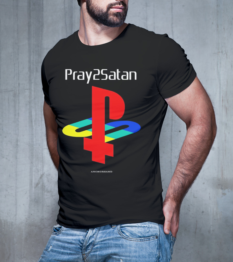 Pray2Satan Anchorsand Playstation T-Shirt