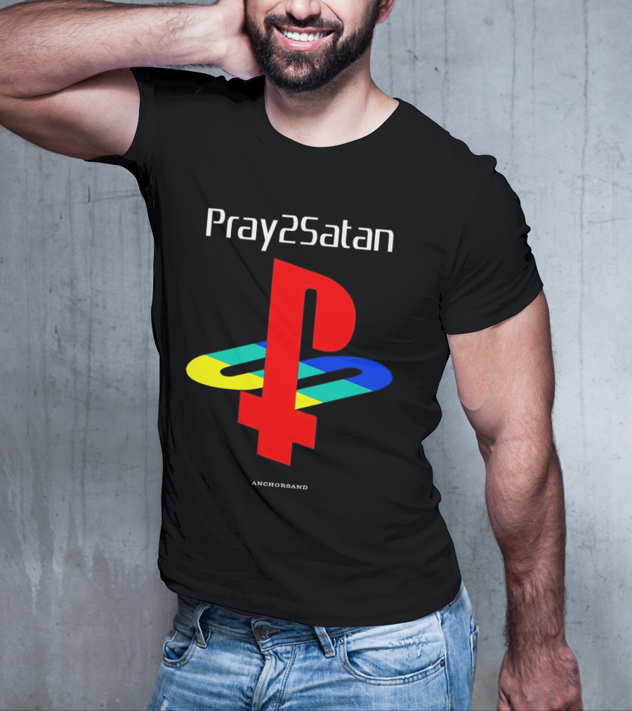 Pray2Satan Anchorsand Playstation T-Shirt