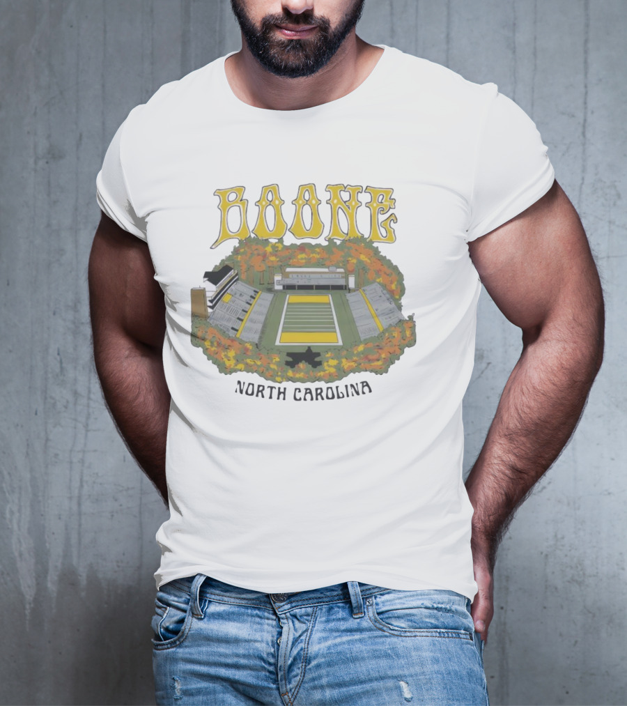 Boone Stadium North Carolina Football Field Surrounded By Autumn Foliage T-Shirt