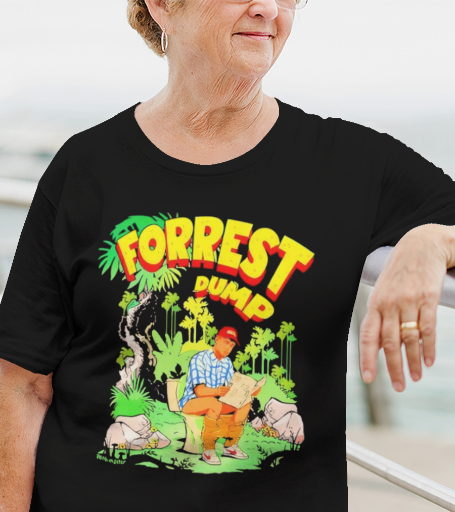 FORREST DUMP CARTOON TOILET JUNGLE READING T-Shirt