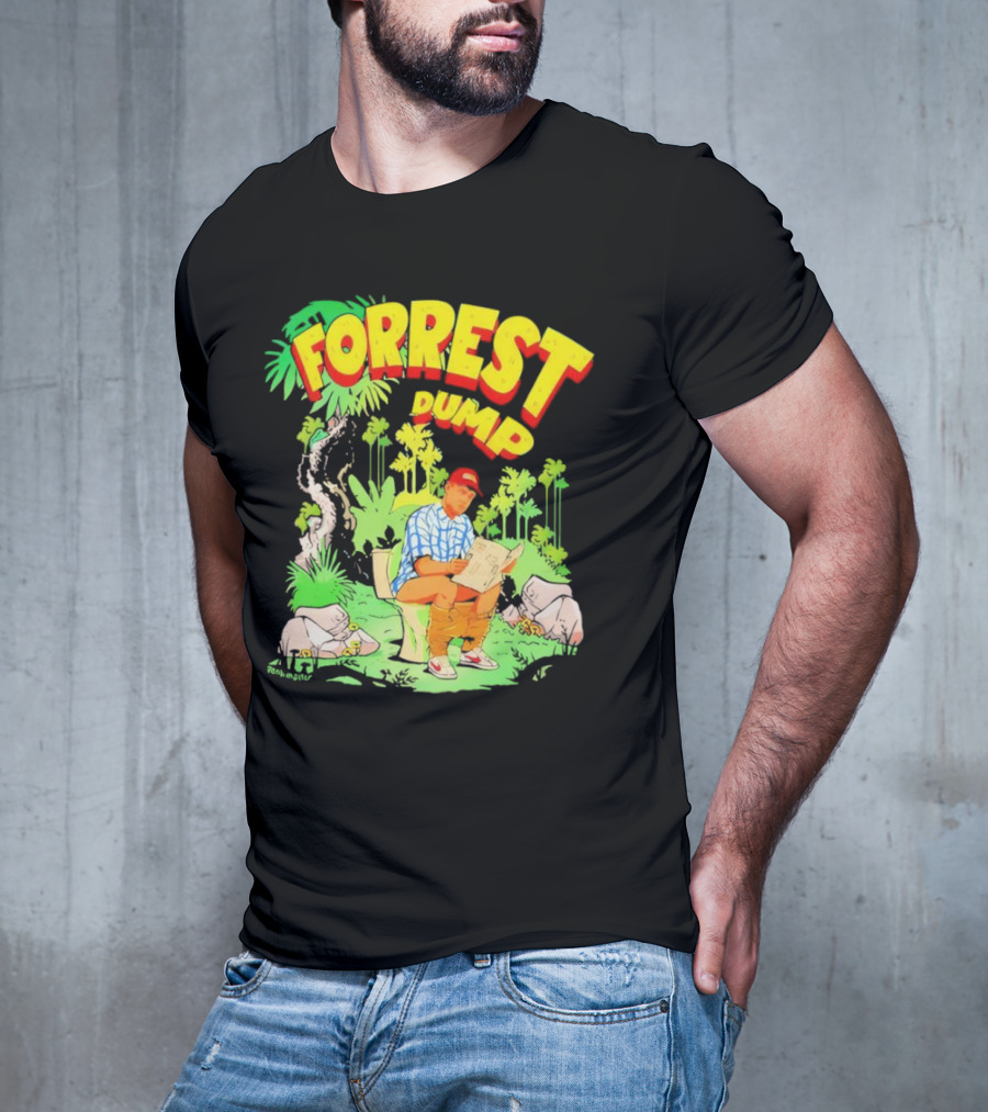 FORREST DUMP CARTOON TOILET JUNGLE READING T-Shirt