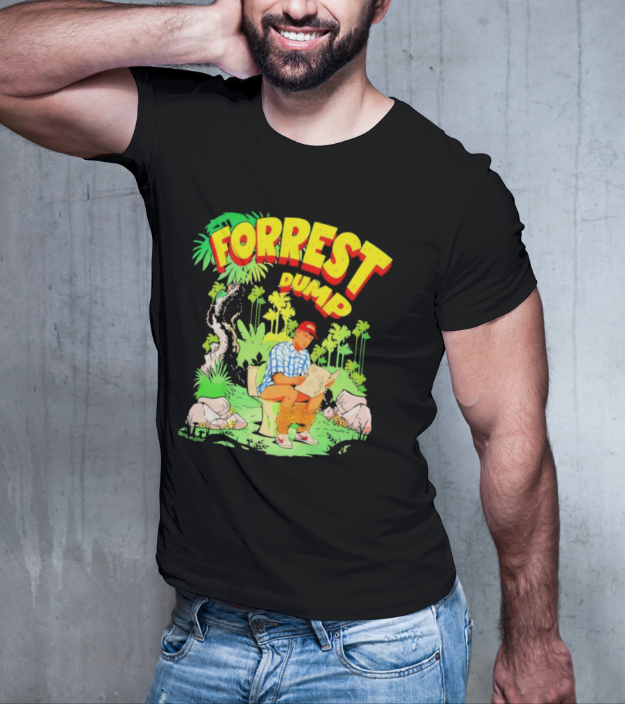 FORREST DUMP CARTOON TOILET JUNGLE READING T-Shirt