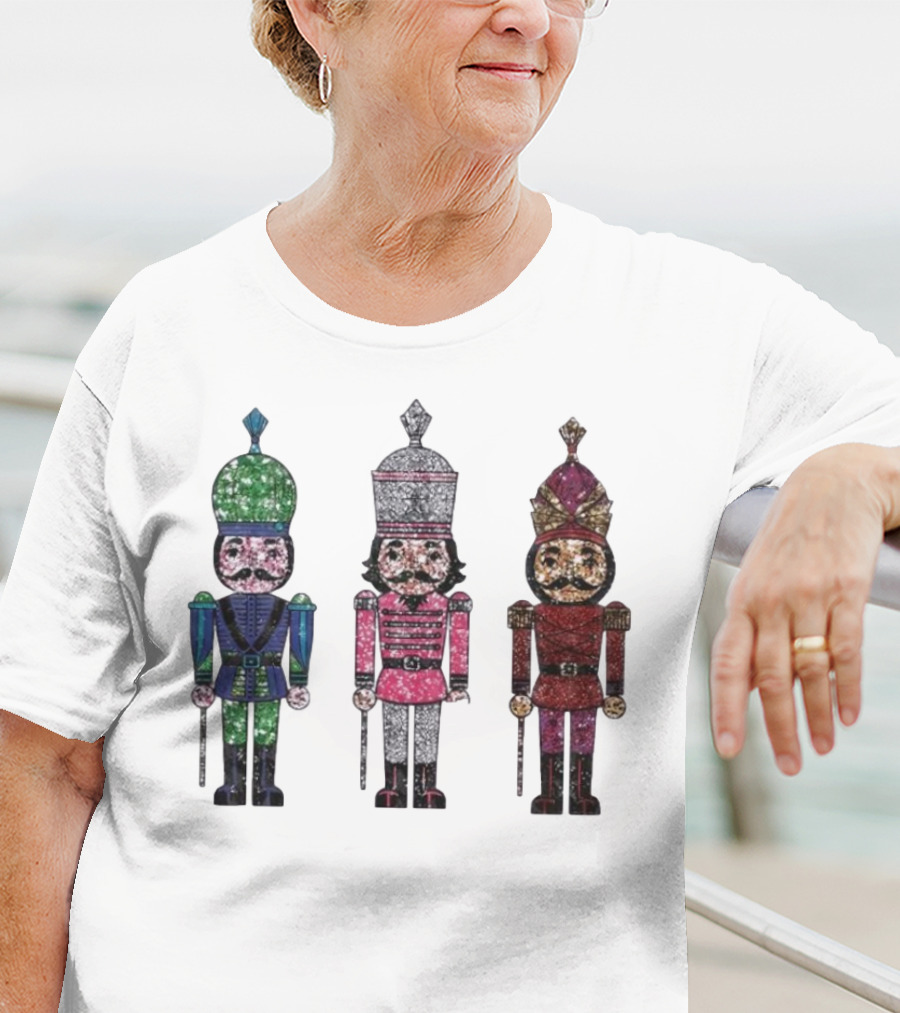 Nutcracker Christmas Glitter Soldiers Trio T-Shirt