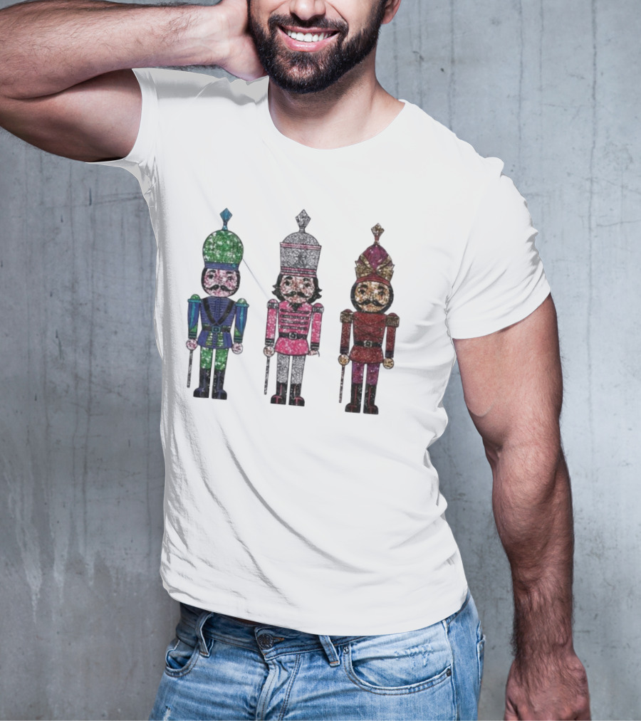 Nutcracker Christmas Glitter Soldiers Trio T-Shirt
