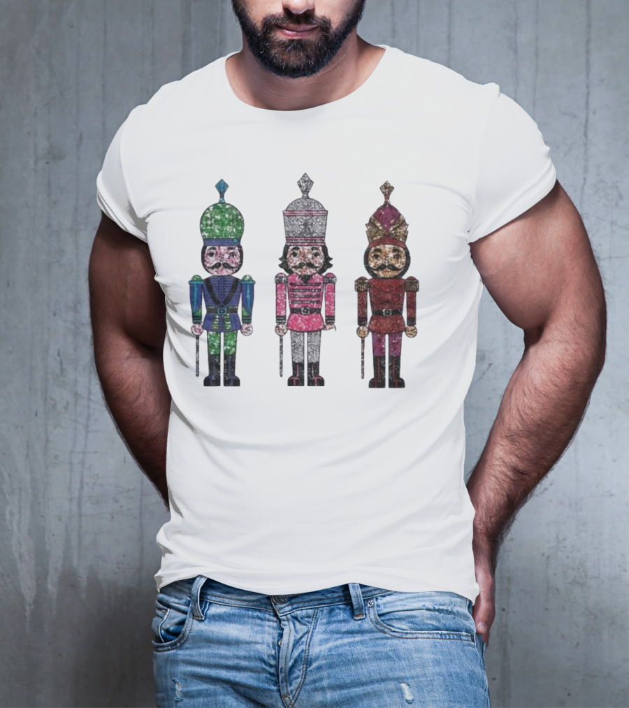 Nutcracker Christmas Glitter Soldiers Trio T-Shirt