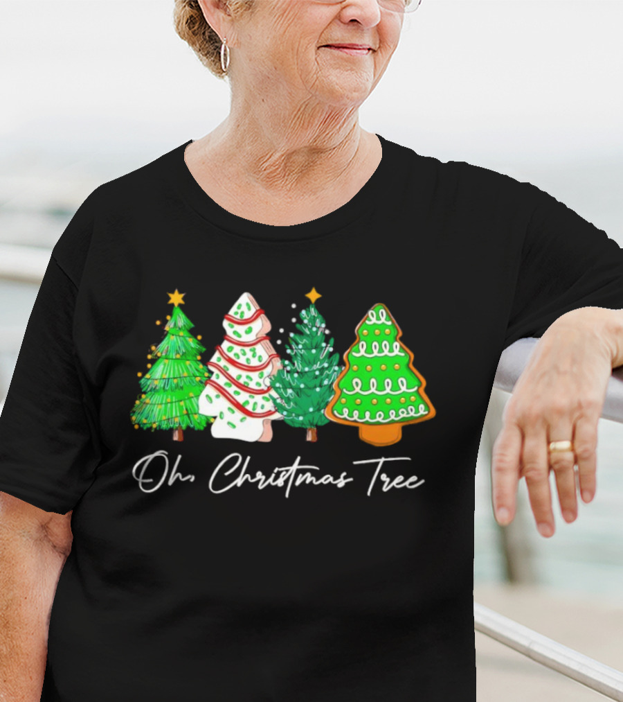 Oh Christmas Tree Festive Evergreen Cookie Display T-Shirt