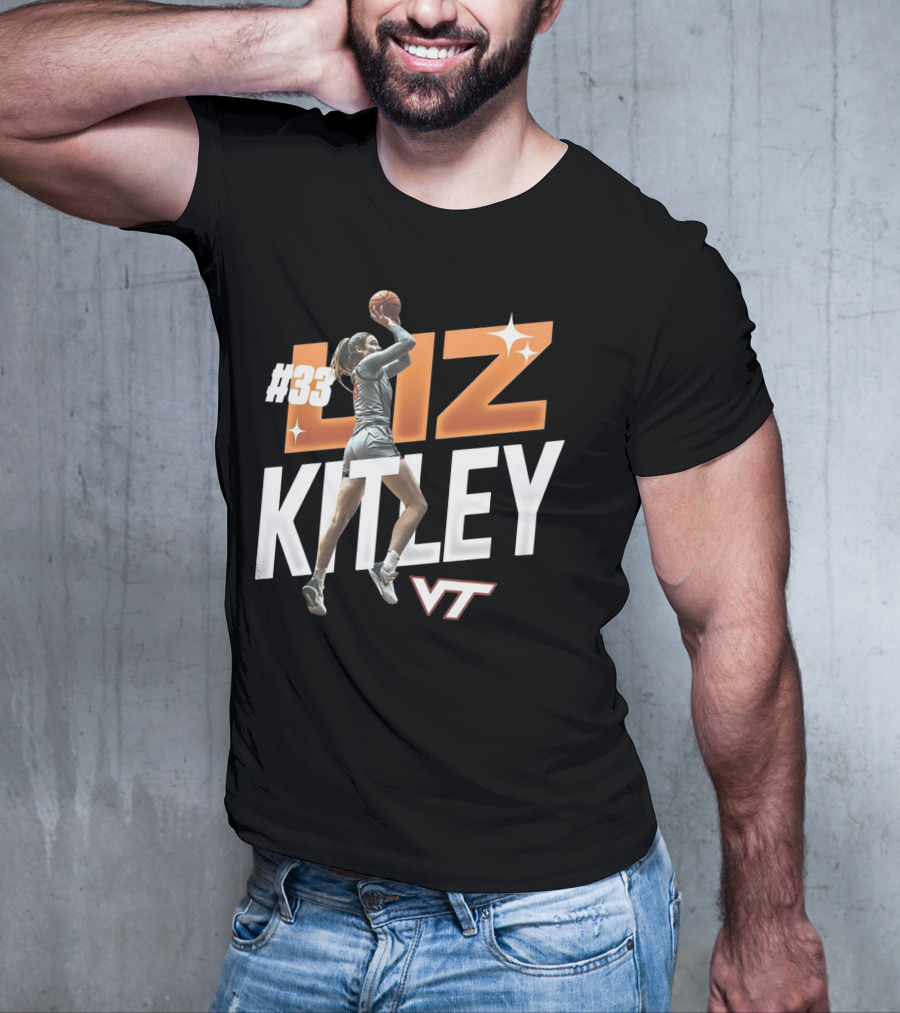 Virginia Tech Liz Kitley #33 VT Basketball Stars T-Shirt