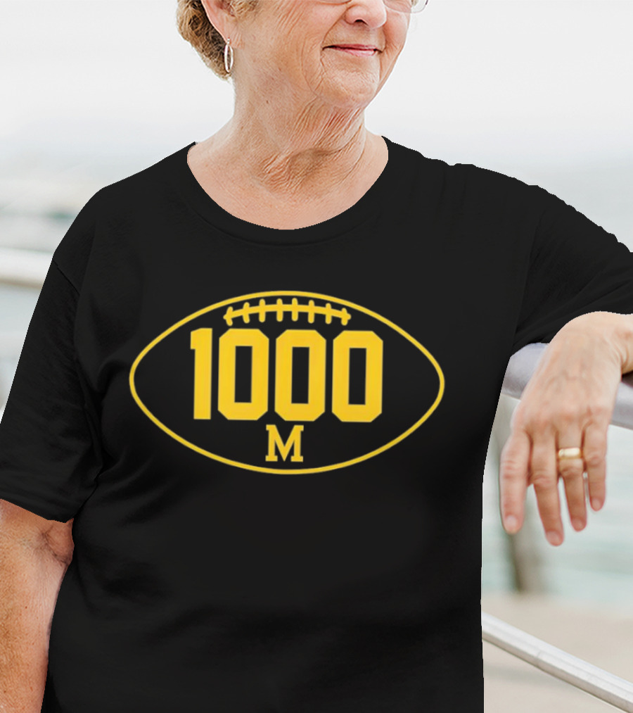 Michigan Wolverines Football 1000 Wins Milestone Achievement T-Shirt
