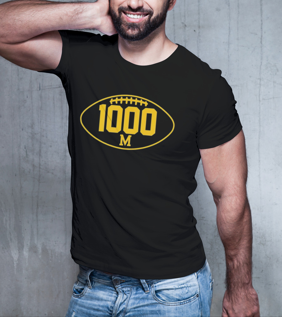 Michigan Wolverines Football 1000 Wins Milestone Achievement T-Shirt