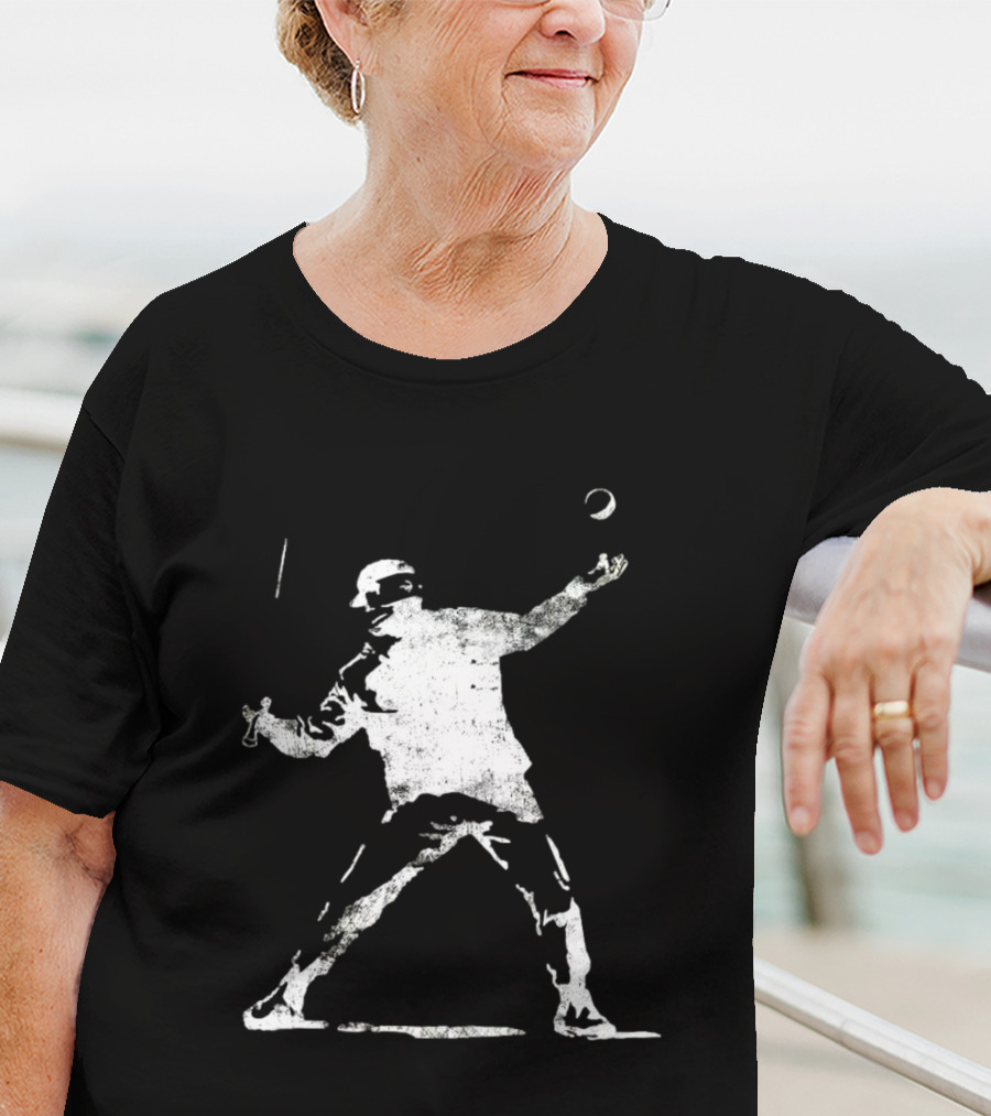 Banksy Flower Thrower Graffiti Street Art Baseball T-Shirt