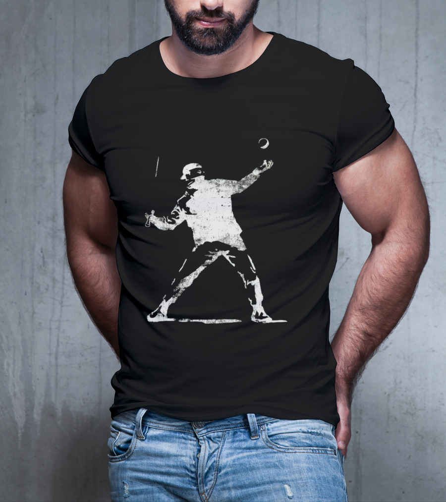 Banksy Flower Thrower Graffiti Street Art Baseball T-Shirt
