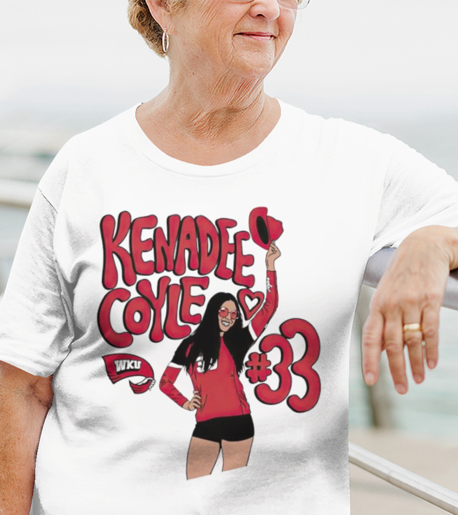 Kenadee Coyle WKU Heart #33 Western Kentucky Hilltoppers Volleyball T-Shirt