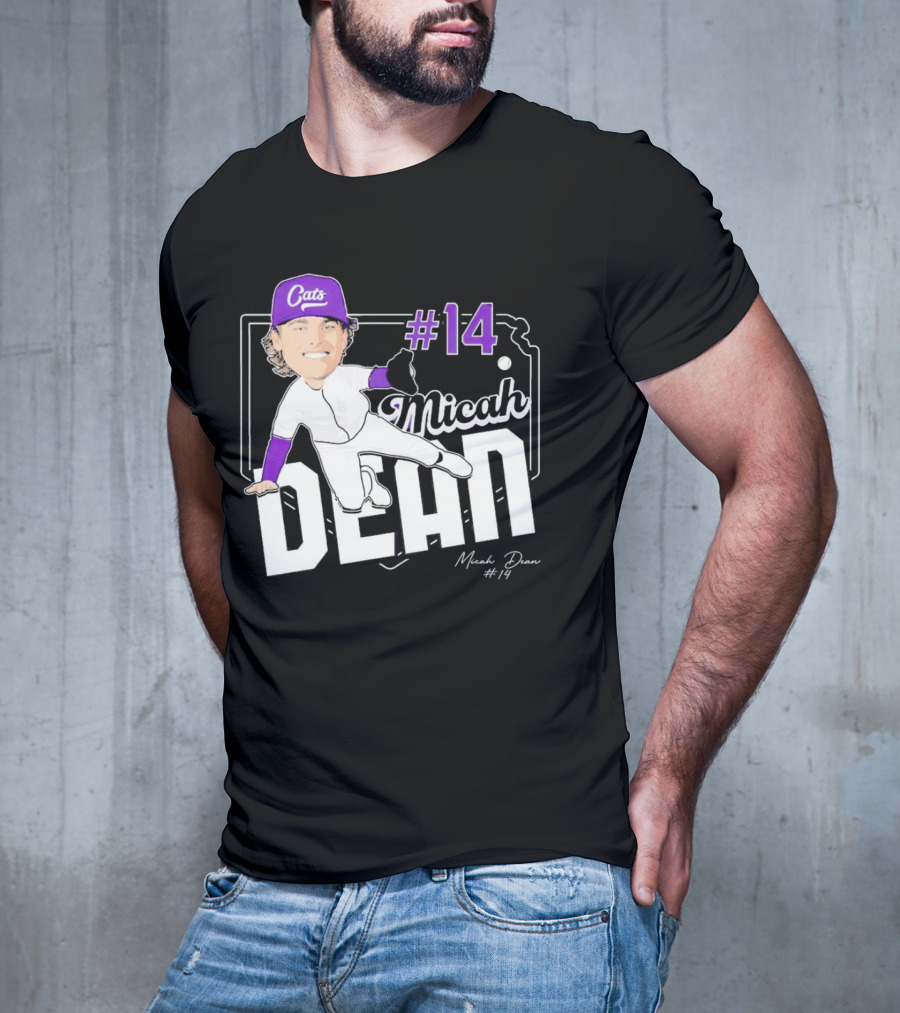 Micah Dean #14 Kansas State Wildcats Cats Infielder Signature T-Shirt