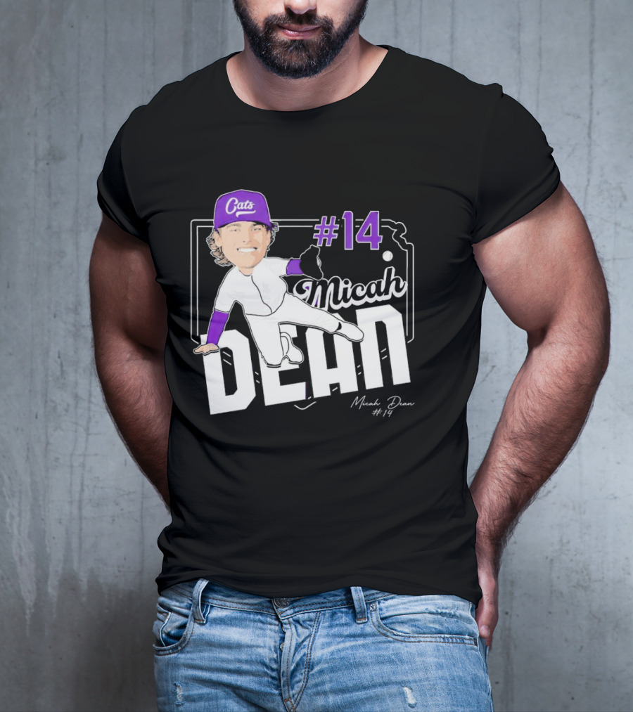 Micah Dean #14 Kansas State Wildcats Cats Infielder Signature T-Shirt