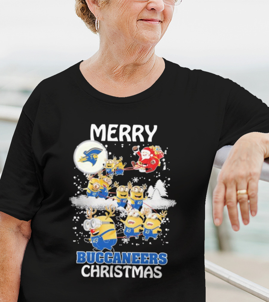Merry Buccaneers Christmas Minions East Tennessee State Santa T-Shirt