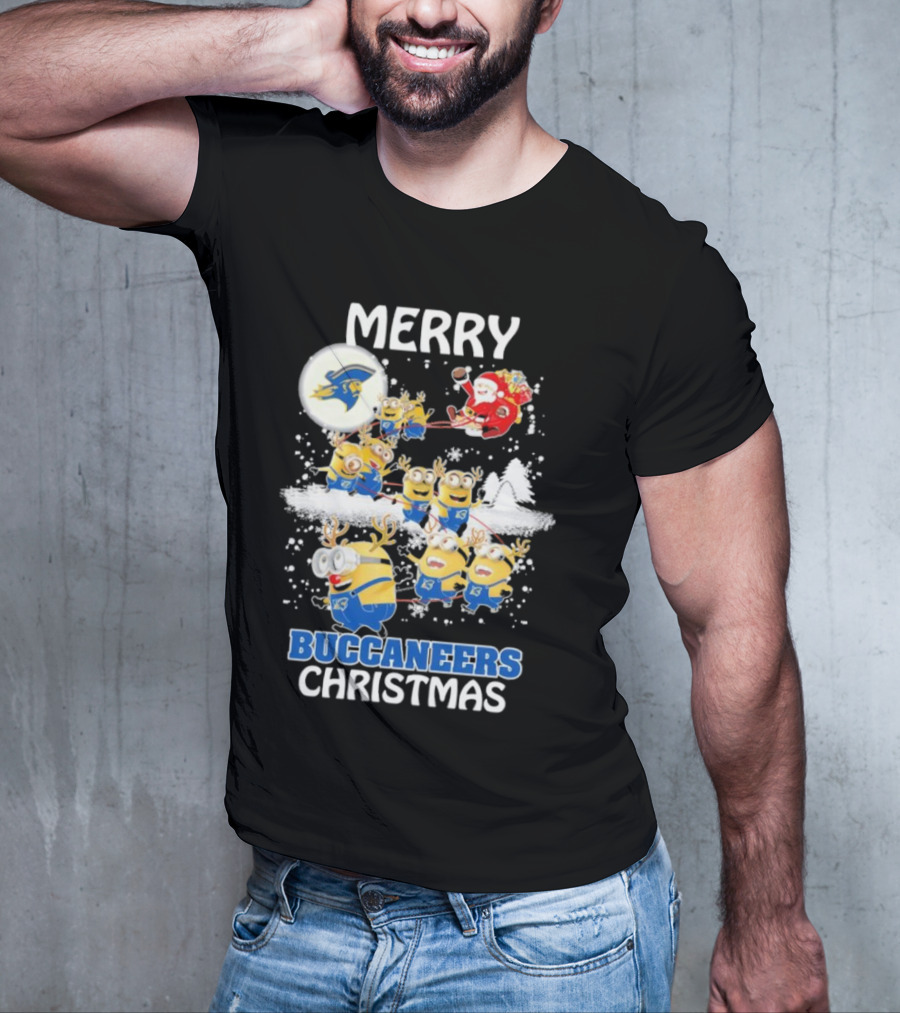 Merry Buccaneers Christmas Minions East Tennessee State Santa T-Shirt