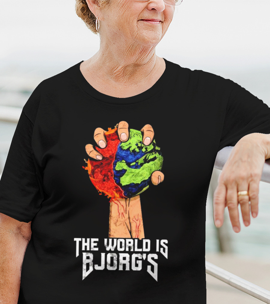 The World Is Bjorg's Hand Gripping Bloodied Earth T-Shirt