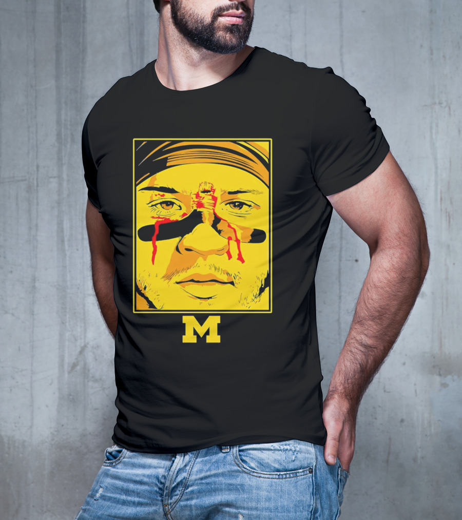Blake Corum Game Face Michigan Wolverines Football Yellow M T-Shirt