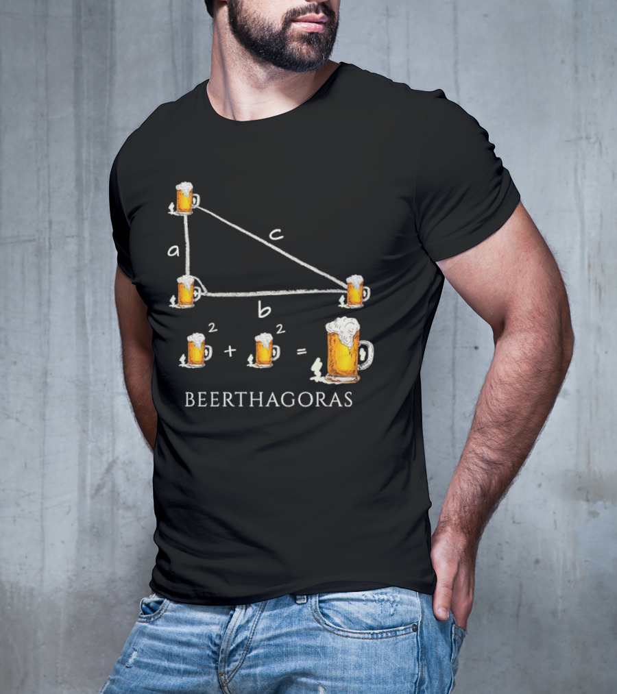 Beerthagoras Theorem Math Pythagoras Beer Mugs Equation T-Shirt