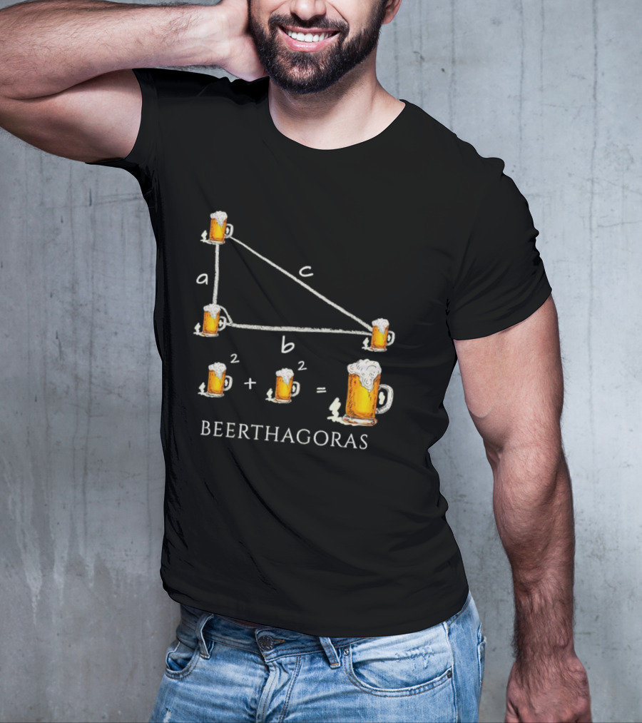 Beerthagoras Theorem Math Pythagoras Beer Mugs Equation T-Shirt