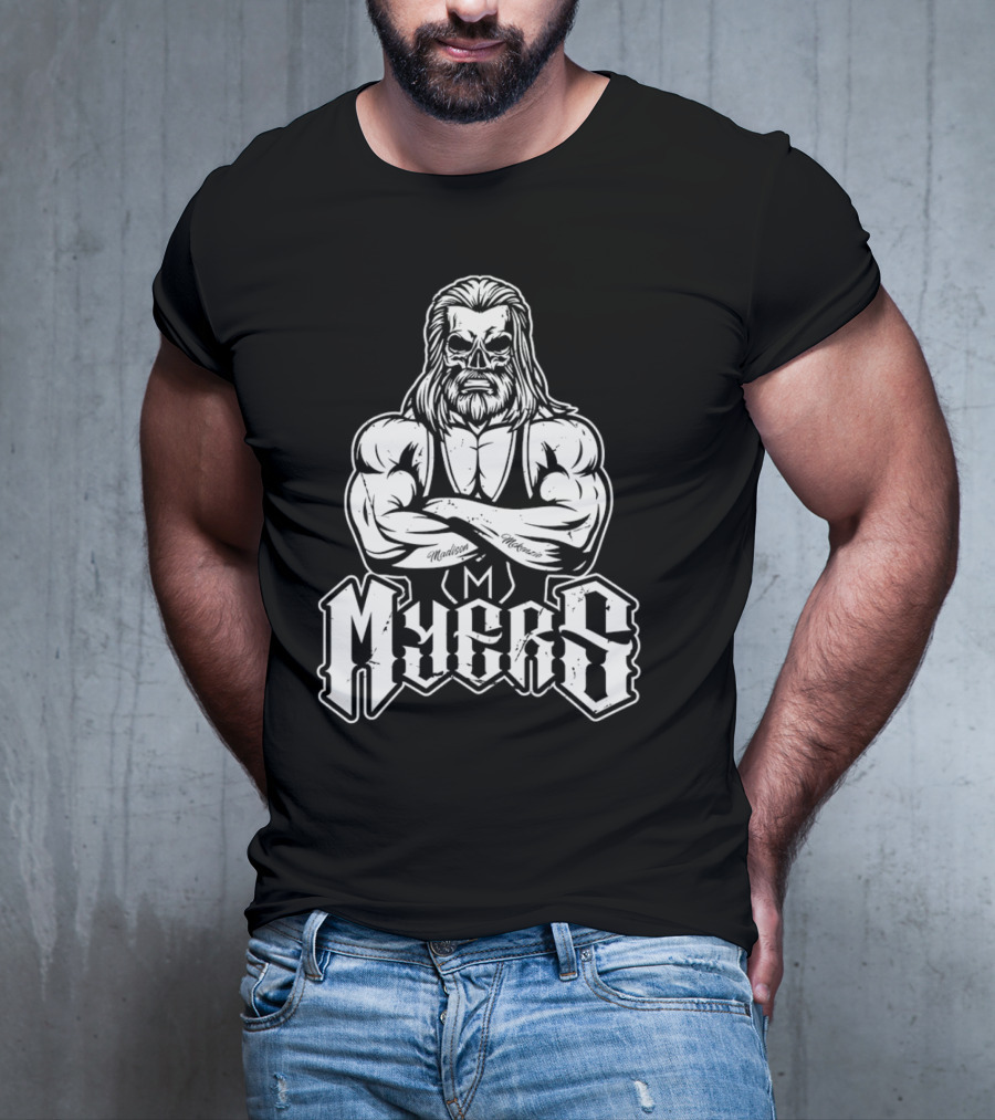 Brian Myers Fka Curt Hawkins Skull Crossed Arms Tattooed Madison Morgan T-Shirt